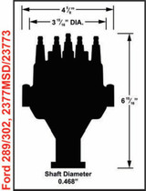 64-73 Ford Mustang (289, 302) Zündverteiler - MSD - Pro-Billet Dual Sync EFI - HEI - Schwarz
