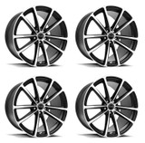 15-26 Ford Mustang Felgensatz - Shelby CS10 - Aluminium - 9,5x20 und 11x20 Zoll - Schwarz / abgedrehtem Stern Vorne und hinten