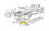 64-68 Ford Mustang (Convertible) Rahmenträger - Rahmenverlängerung Bodenblech vorne Vorne