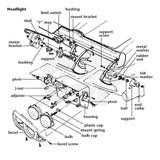63-67 Chevrolet Corvette Anschlag für Scheinwerferöffnung - Y-shaped