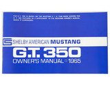 1965 Ford Mustang Shelby GT-350 Bedienungsanleitung