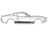 66-68 Ford Mustang Aufkleberset Karosserie - GT350 -Schwarz