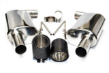 15-17 Ford Mustang GT (5.0) Schalldämpfer-Set - 116mm Carbon Blenden mit TÜV