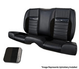 64-66 Ford Mustang (Hardtop) Sitzbezüge - Deluxe Pony Sport-R - Anthrazit Schwarz - Vinyl/Alcantara - Weiße Naht - Hinten