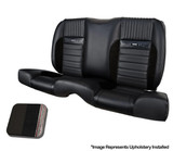 64-66 Ford Mustang (Hardtop) Sitzbezüge - Deluxe Pony Sport-R - Anthrazit Schwarz - Vinyl/Alcantara - Rote Naht - Hinten