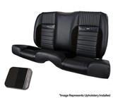 64-66 Ford Mustang (Hardtop) Sitzbezüge - Deluxe Pony Sport-R - Anthrazit Schwarz - Vinyl/Alcantara - Schwarze Naht - Hinten