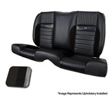 64-66 Ford Mustang (Hardtop) Sitzbezüge - Deluxe Pony Sport-R - Anthrazit Schwarz - Vinyl/Alcantara - Graue Naht - Hinten