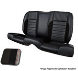 1966 Ford Mustang (Hardtop) Sitzbezüge - 	 Standard Sport-R - Anthrazit Schwarz - Vinyl/Alcantara - Rote Naht - Hinten