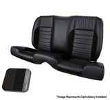 1966 Ford Mustang (Hardtop) Sitzbezüge - Standard Sport-R - Anthrazit Schwarz - Vinyl/Alcantara - Graue Naht - Hinten