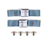 64-73 Ford Mustang Sicherheitsgurt - Zweipunktgurt - Hellblau - Tri-Bar Running Pony - Paar