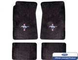 64-73 Ford Mustang (Convertible) Fußmatten Set - Aqua - Tri-Bar Running Pony Vorne und hinten