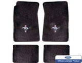 64-73 Ford Mustang (Convertible) Fußmatten Set - Maroon - Tri-Bar Running Pony Vorne und hinten
