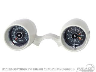 65-66 Ford Mustang (170, 200) Instrumenteneinheit - Rally Pac 6000rpm Weiß