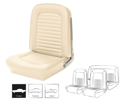 64-65 Ford Mustang (Hardtop) Sitzbezüge - Standard - Weiß - Vorne und hinten