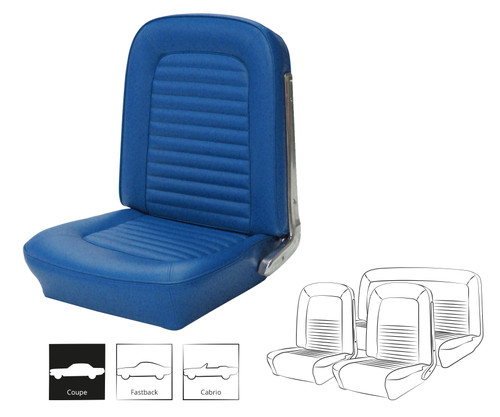 64-65 Ford Mustang (Hardtop) Sitzbezüge - Standard - Blau - Vorne und hinten