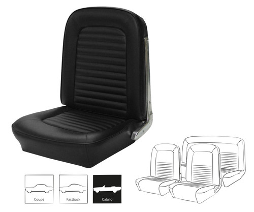 64-65 Ford Mustang (Convertible) Sitzbezüge - Standard - Schwarz - Vorne und hinten