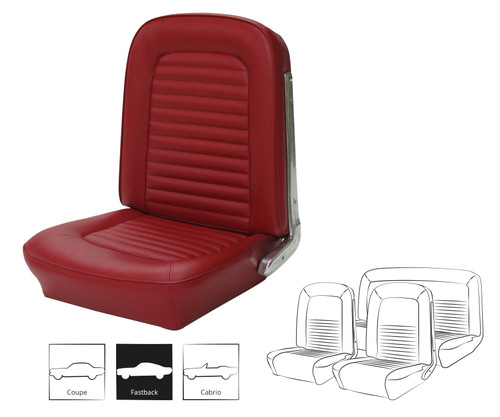 1965 Ford Mustang (Fastback) Sitzbezüge - Standard - Hellrot - Vorne und hinten