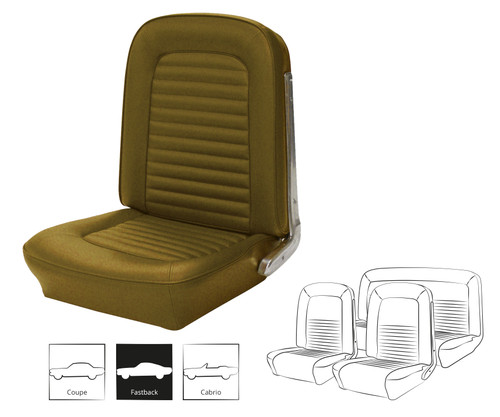 1965 Ford Mustang (Fastback) Seat Upholstery Kit - Standard - Ivy gold - Front and Rear