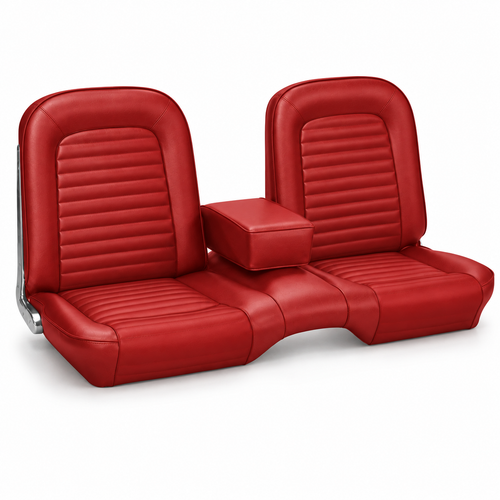 64-65 Ford Mustang (Convertible/Hardtop) Sitzbezüge - Standard - Bench Seat - Rot - Vorne