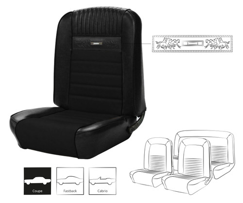 64-66 Ford Mustang (Hardtop) Sitzbezüge - Deluxe Pony - Schwarz - Vorne und hinten