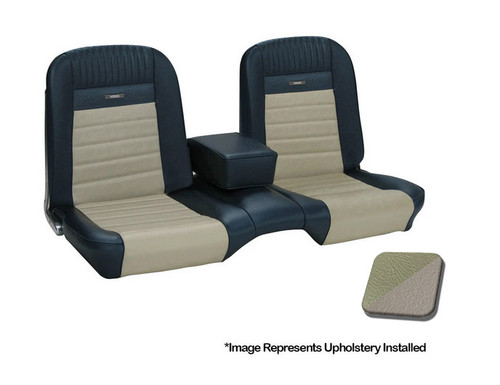 64-66 Ford Mustang (Hardtop) Sitzbezüge - Deluxe Pony - Bench Seat - Ivy Gold/Weiß - Vorne und hinten