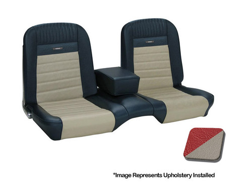 64-66 Ford Mustang (Hardtop) Sitzbezüge - Deluxe Pony -  Bench Seat - Rot/Weiß - Vorne und hinten