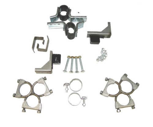 64-66 Ford Mustang (260, 289) Komplettset Auspuffhalterung - Zweiflutig - 2 "