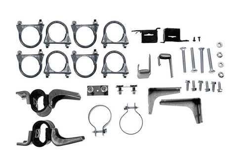 64-66 Ford Mustang (260, 289) Komplettset Auspuffhalterung - Zweiflutig - 2 1/4 "