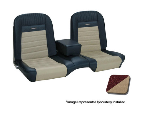 65-66 Ford Mustang (Fastback) Zestaw tapicerki siedzeń - Deluxe Pony - Kanapa - Emberglow/Parchment - przód i tył 65-66 Ford Mustang (Fastback) Zestaw tapicerki siedzeń - Deluxe Pony - Kanapa - Emberglow/Parchment - przód i tył