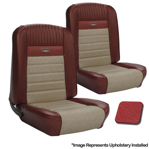 64-66 Zestaw tapicerki siedzeń Ford Mustang - Deluxe Pony - Jasnoczerwony - Przód 64-66 Zestaw tapicerki siedzeń Ford Mustang - Deluxe Pony - Jasnoczerwony - Przód