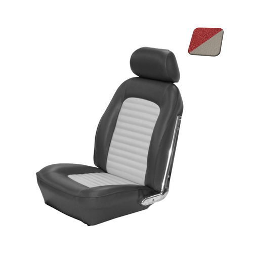 64-66 Ford Mustang (Hardtop) Sitzbezüge - Standard Sport - Rot/Weiß - Vorne und hinten