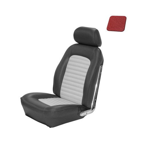 Zestaw tapicerki siedzeń 65-66 Ford Mustang (Fastback) - Standard Sport - Jasnoczerwony - przód i tył Zestaw tapicerki siedzeń 65-66 Ford Mustang (Fastback) - Standard Sport - Jasnoczerwony - przód i tył