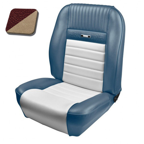64-66 Ford Mustang (Hardtop) Seat Upholstery Kit - 	 Deluxe Pony Sport - Emberglow/Parchment - Front and Rear