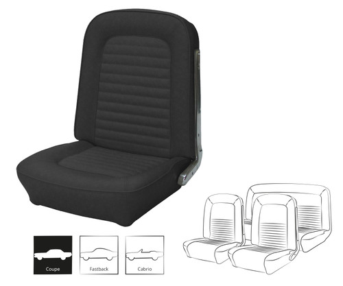 1966 Ford Mustang (Hardtop) Sitzbezüge - Standard - Schwarz - Vorne und hinten