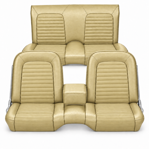 1966 Ford Mustang (Hardtop) Sitzbezüge - Standard - Bench Seat - Parchment - Vorne und hinten