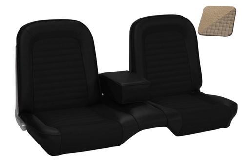 1966 Ford Mustang (Convertible/Hardtop) Sitzbezüge - Standard - Bench Seat - Parchment - Vorne