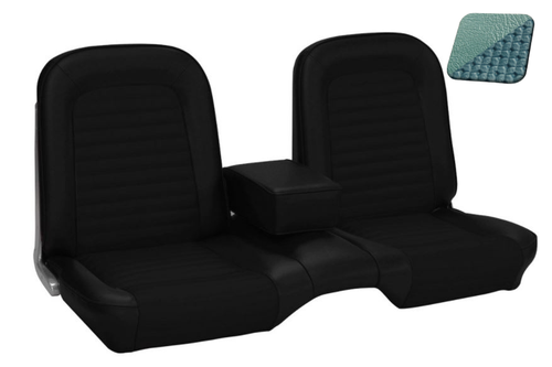 1966 Ford Mustang (Convertible/Hardtop) Sitzbezüge - Standard - Bench Seat - Türkis - Vorne