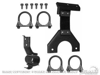 68-70 Ford Mustang (289, 302, 351, 390, 427, 428, 429) Komplettset Auspuffhalterung - Einflutig - 2 "