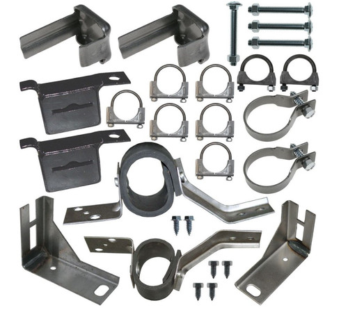 67-69 Ford Mustang (289, 302, 351, 390, 427, 428, 429) Komplettset Auspuffhalterung - Zweiflutig - 2 1/4 "