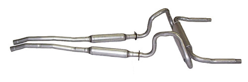 67-69 Ford Mustang (289, 302, 390, 427, 428, 429) Abgasanlage - Stahl - 2 Zoll - Endschalldämpfer quer - Made in Germany!