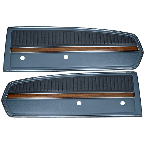 1968 Ford Mustang Set Türverkleidung - Deluxe - Blau Links und Rechts