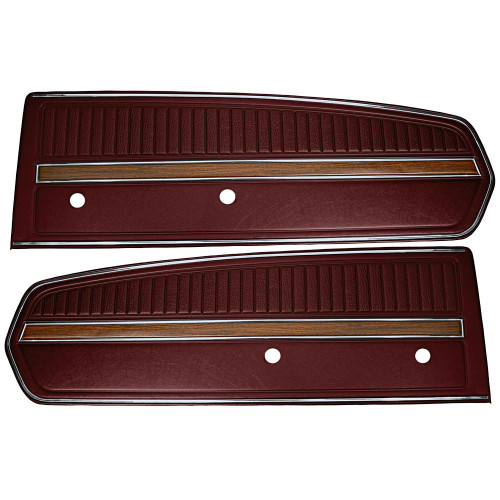 1968 Ford Mustang Set Türverkleidung - Deluxe - Dunkelrot Links und Rechts