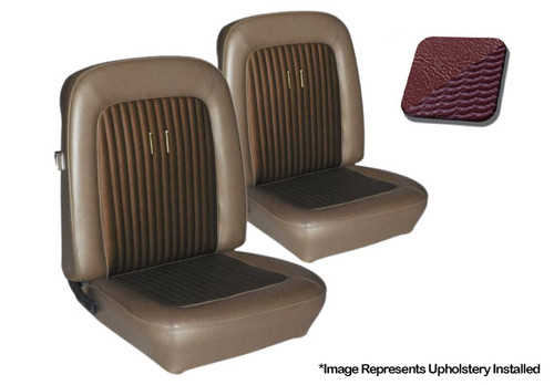 1968 Ford Mustang (Fastback) Sitzbezüge - Standard Deluxe - Dunkelrot - Vorne und hinten