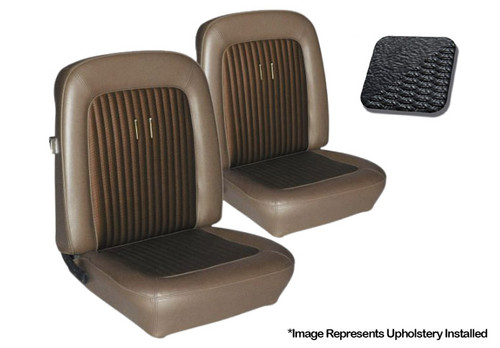 1968 Ford Mustang Sitzbezüge - Standard Deluxe - Schwarz - Vorne