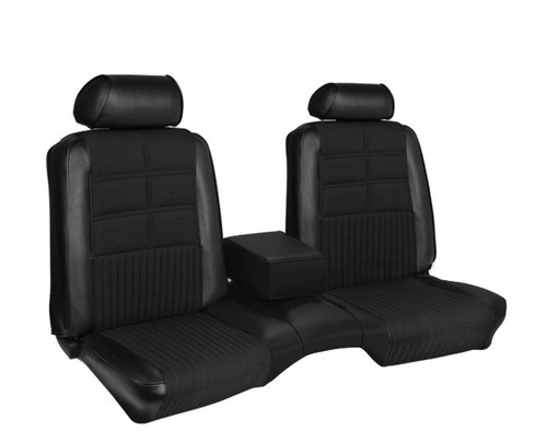 1969 Ford Mustang (Hardtop) Seat Upholstery Kit - Deluxe / Grande - Bench seat - White - Front and rear