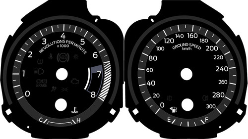 15-17 Ford Mustang Instrumentenscheibe - Schwarz bis 300 km/h