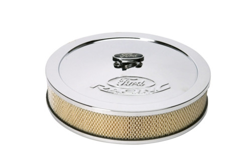 64-73 Ford Mustang Luftfilter komplett - Ford Racing - Rund - Chrom