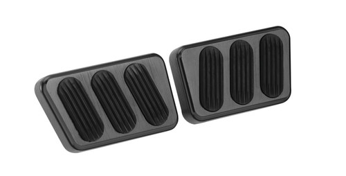 64-70 Ford Mustang Pedalauflagen für Brems- und Kupplungspedal - Aluminium - Schwarz