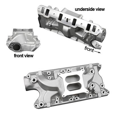 64-73 Ford Mustang (260, 289, 302) Ansaugkrümmer - Weiand Stealth - Aluminium - Unbehandelt