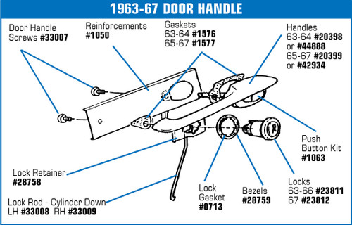 56-67 Chevrolet Corvette Base Rosette für Türverschlussknopf
